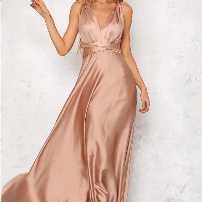 Stunning Satin Maxi Dress Nwot